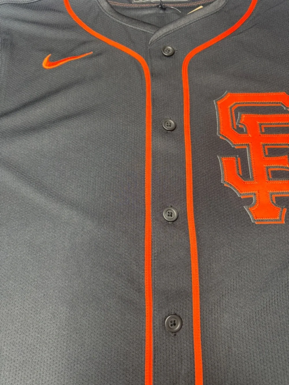 Nike SF Giants Alternate Black Jersey NWT Size L Golden Gate - Picture 4 of 9